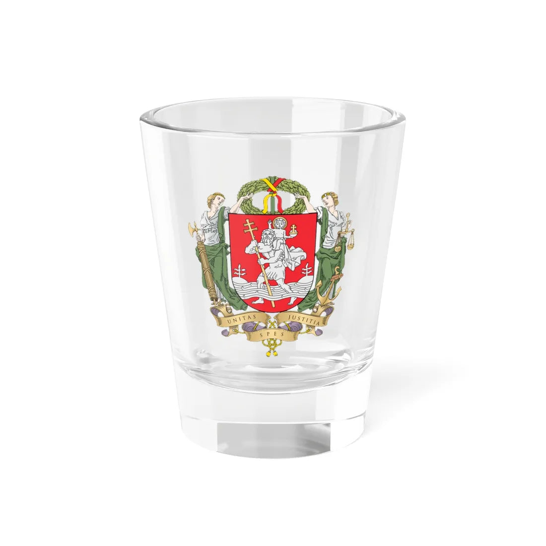 Grand Coat of arms of Vilnius (Lithuania) (Coat of Arms) Shot Glass 1.5oz 1.5oz - Go Mug Yourself