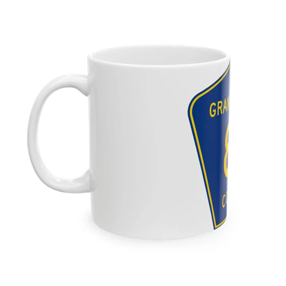 Grand Forks County Route 81 ND (North Dakota) (Road Sign) White Coffee Mug - Go Mug Yourself