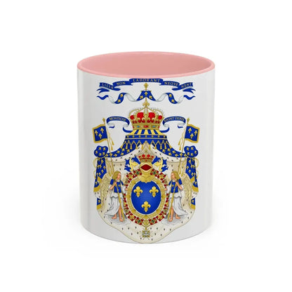 Grand Royal Coat of Arms of France - Accent Coffee Mug 11oz Pink - Go Mug Yourself