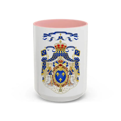 Grand Royal Coat of Arms of France - Accent Coffee Mug 15oz Pink - Go Mug Yourself