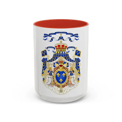 Grand Royal Coat of Arms of France - Accent Coffee Mug 15oz Red - Go Mug Yourself