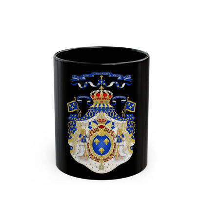 Grand Royal Coat of Arms of France - Black Coffee Mug-11oz-Go Mug Yourself