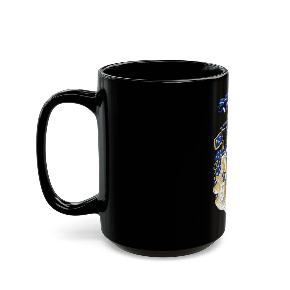 Grand Royal Coat of Arms of France - Black Coffee Mug-Go Mug Yourself