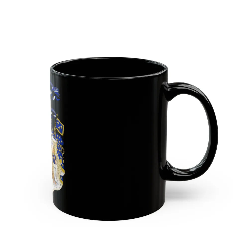 Grand Royal Coat of Arms of France - Black Coffee Mug-Go Mug Yourself