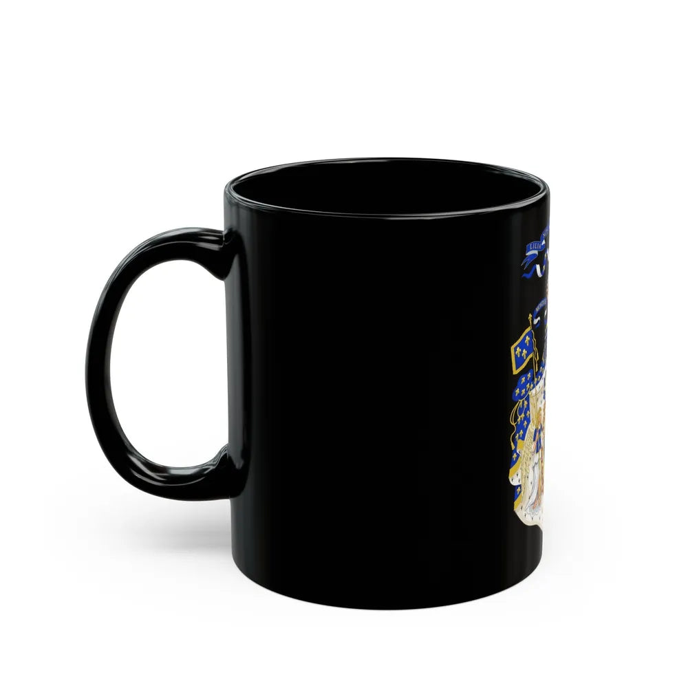 Grand Royal Coat of Arms of France - Black Coffee Mug-Go Mug Yourself