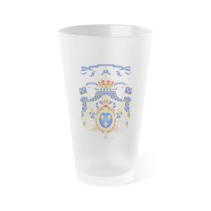 Grand Royal Coat of Arms of France - Frosted Pint Glass 16oz-Go Mug Yourself