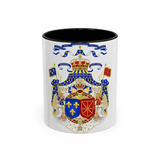 Grand Royal Coat of Arms of France & Navarre - Accent Coffee Mug 11oz Black - Go Mug Yourself