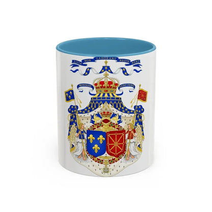 Grand Royal Coat of Arms of France & Navarre - Accent Coffee Mug 11oz Light Blue - Go Mug Yourself