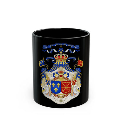 Grand Royal Coat of Arms of France & Navarre - Black Coffee Mug-11oz-Go Mug Yourself