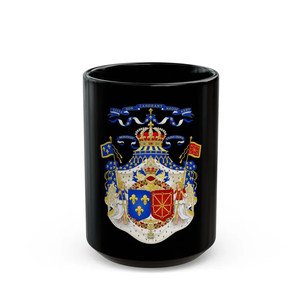 Grand Royal Coat of Arms of France & Navarre - Black Coffee Mug-15oz-Go Mug Yourself