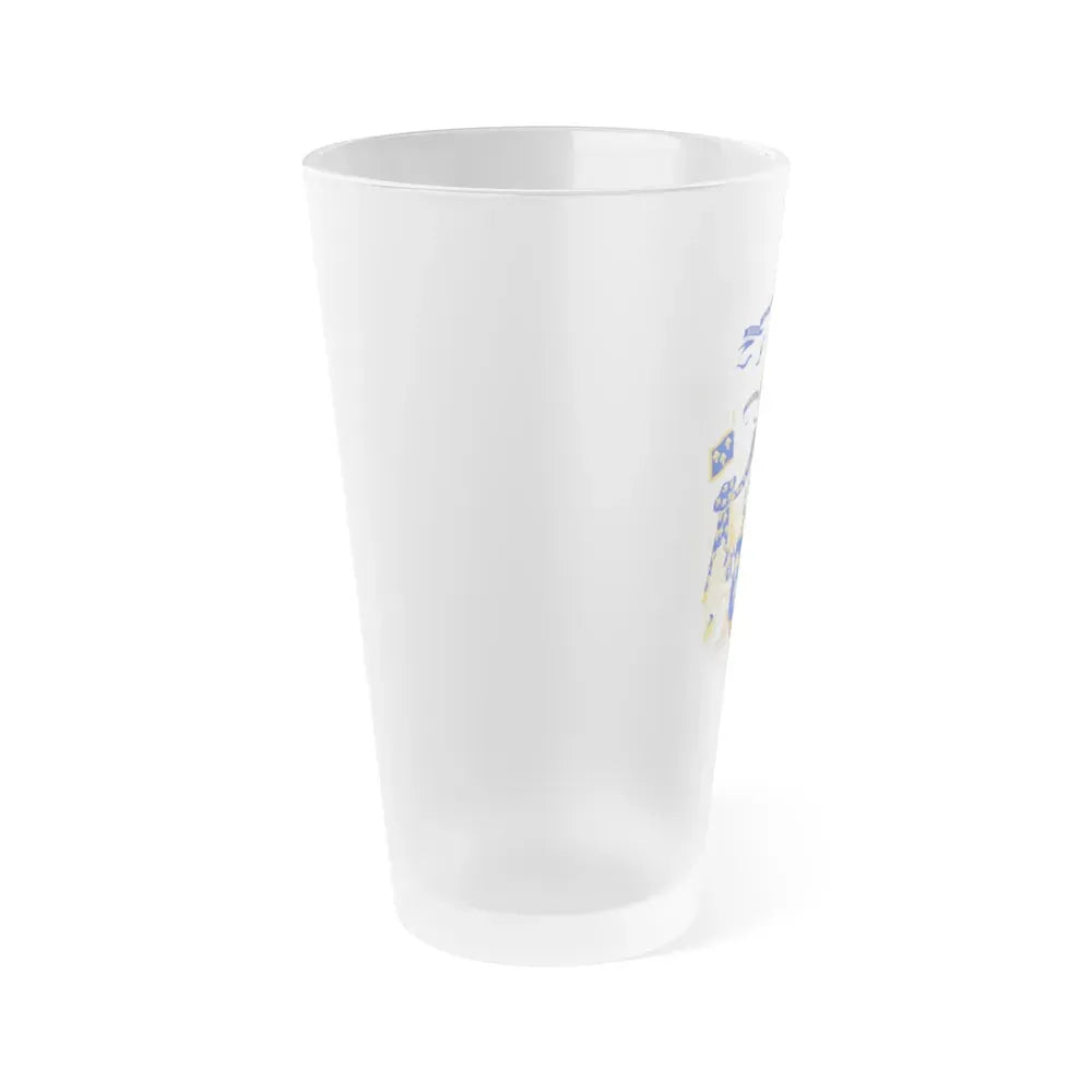 Grand Royal Coat of Arms of France & Navarre - Frosted Pint Glass 16oz - Go Mug Yourself