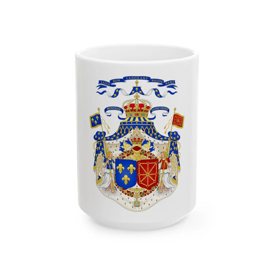 Grand Royal Coat of Arms of France & Navarre - White Coffee Mug 15oz - Go Mug Yourself