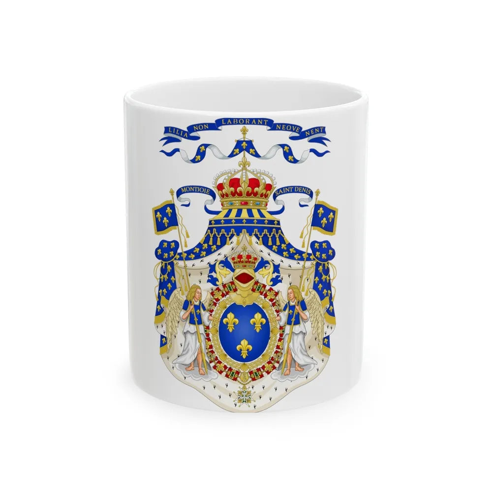 Grand Royal Coat of Arms of France - White Coffee Mug-11oz-Go Mug Yourself