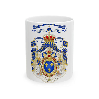 Grand Royal Coat of Arms of France - White Coffee Mug-11oz-Go Mug Yourself