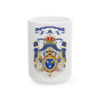 Grand Royal Coat of Arms of France - White Coffee Mug-15oz-Go Mug Yourself