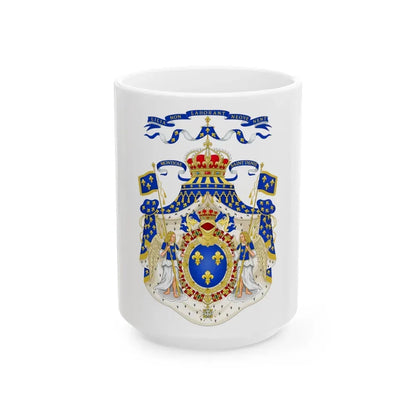 Grand Royal Coat of Arms of France - White Coffee Mug 15oz - Go Mug Yourself
