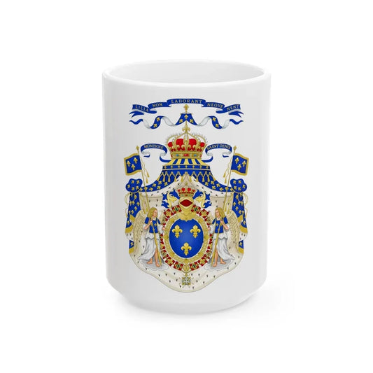 Grand Royal Coat of Arms of France - White Coffee Mug 15oz - Go Mug Yourself
