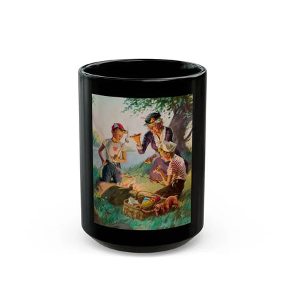 Grandma at the Weenie Roast, c. 1955 - Black Coffee Mug 15oz - Go Mug Yourself