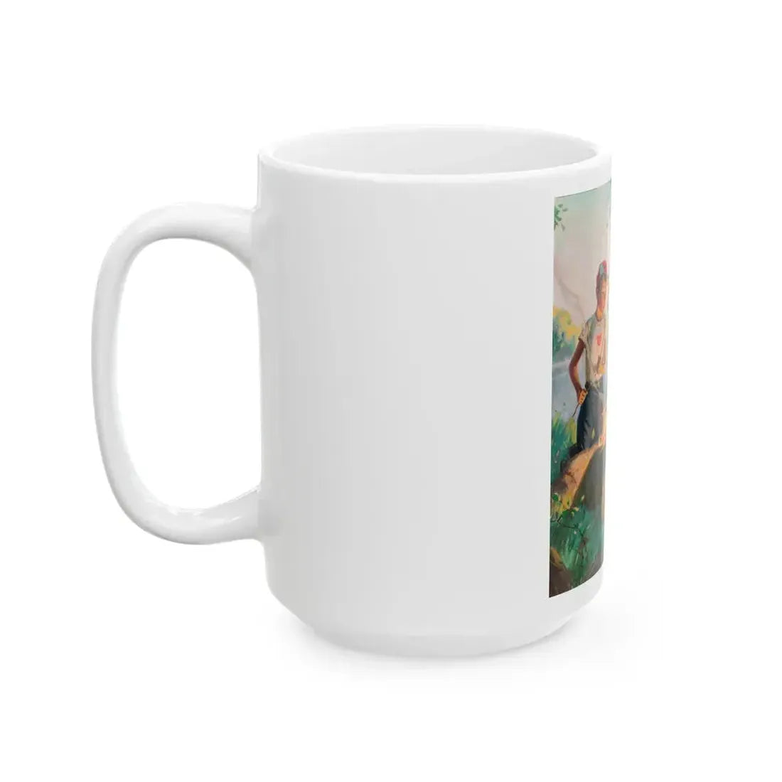 Grandma at the Weenie Roast, c. 1955 - White Coffee Mug - Go Mug Yourself