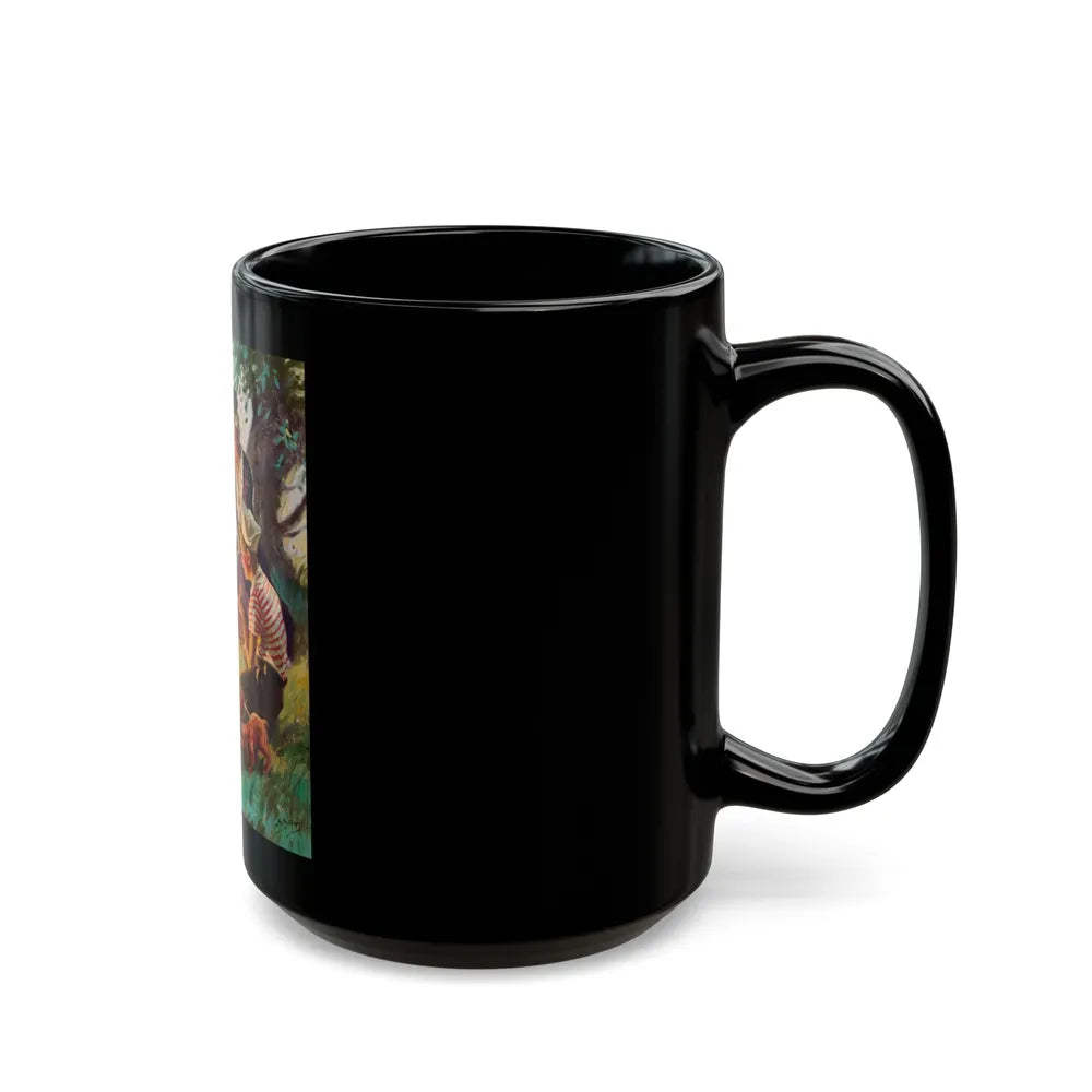 Grandma at the Weenie Roast, c. 1955 - Black Coffee Mug-Go Mug Yourself