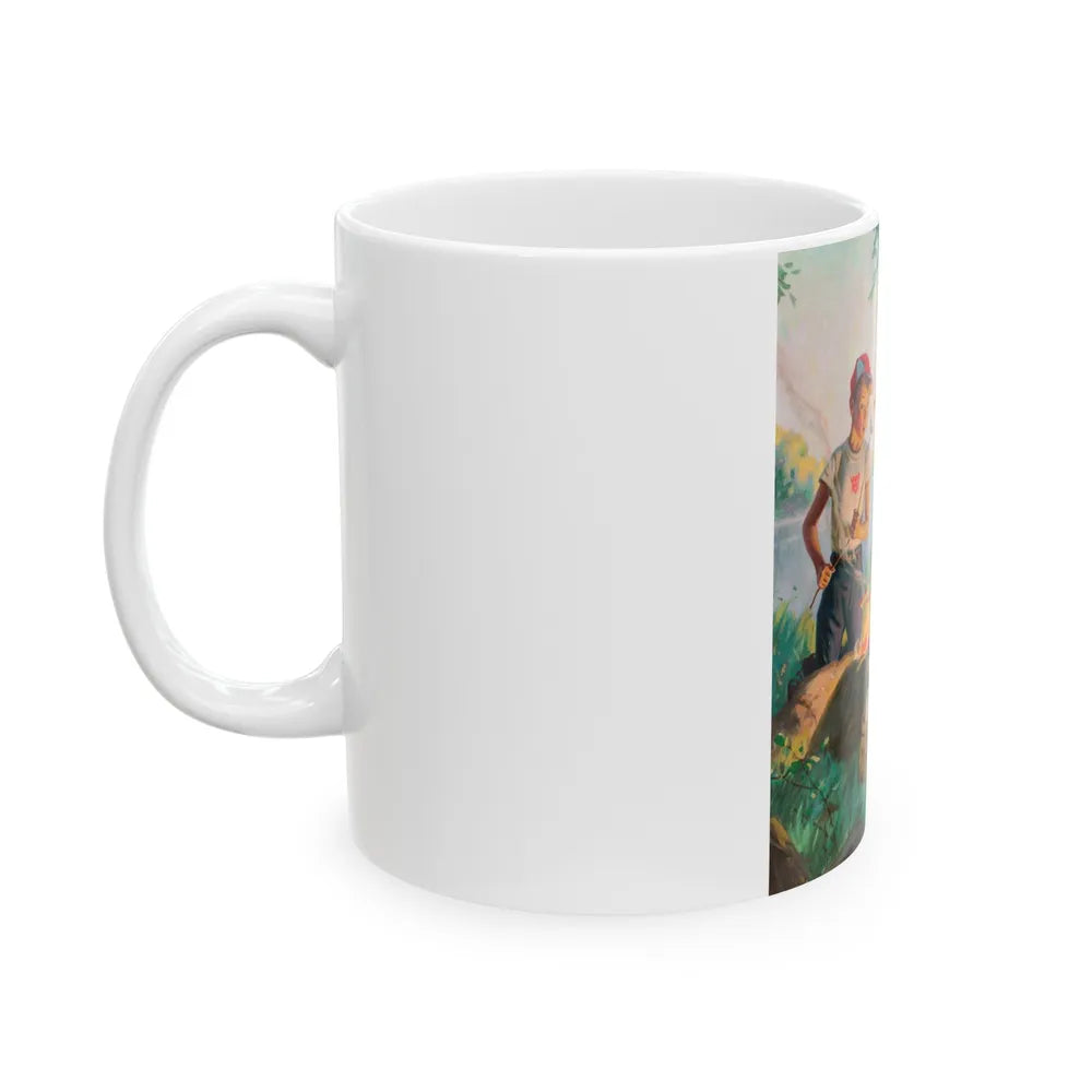 Grandma at the Weenie Roast, c. 1955 - White Coffee Mug-Go Mug Yourself