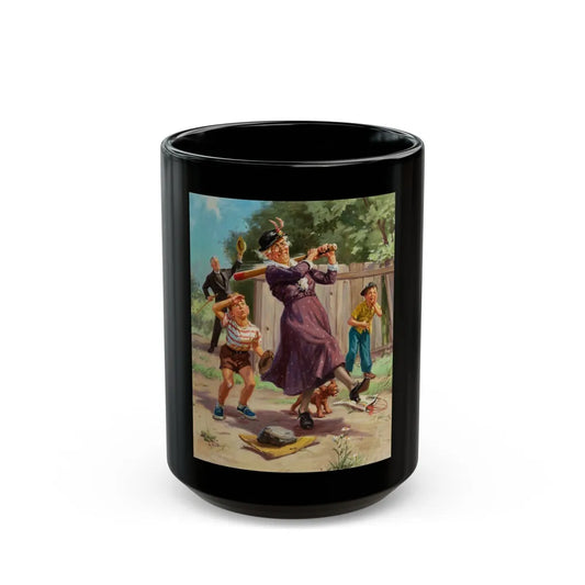 Grandma Hits a Home Run - Black Coffee Mug-15oz-Go Mug Yourself