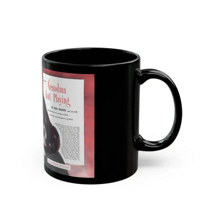 Grandma Isn't Playing (1), Cosmopolitan, October 1943 - Black Coffee Mug - Go Mug Yourself