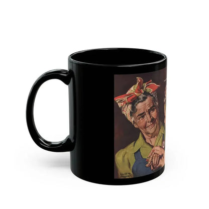 Grandma Isn't Playing (1), Cosmopolitan, October 1943 - Black Coffee Mug - Go Mug Yourself