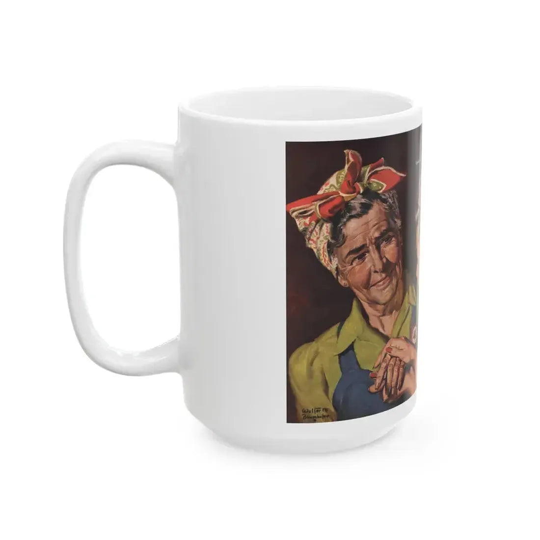 Grandma Isn't Playing (1), Cosmopolitan, October 1943 - White Coffee Mug - Go Mug Yourself