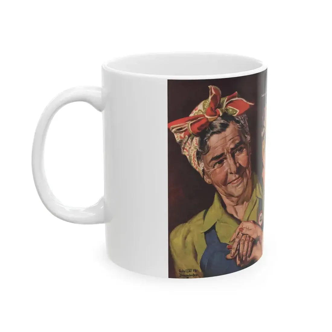 Grandma Isn't Playing (1), Cosmopolitan, October 1943 - White Coffee Mug - Go Mug Yourself