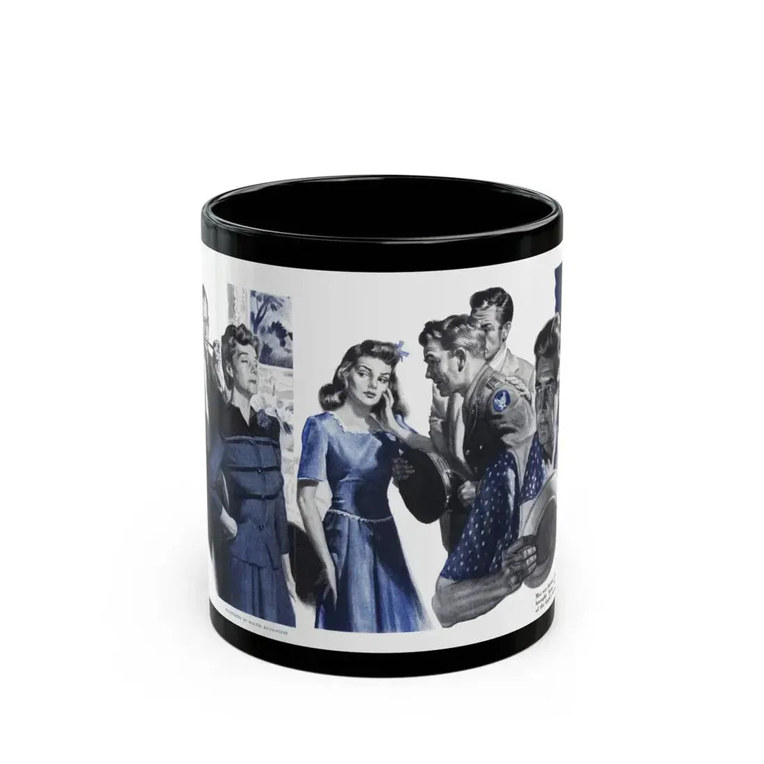 Grandma Isn't Playing (2), Cosmopolitan, October 1943 - Black Coffee Mug 11oz - Go Mug Yourself