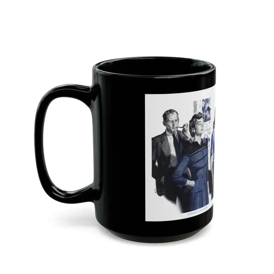 Grandma Isn't Playing (2), Cosmopolitan, October 1943 - Black Coffee Mug - Go Mug Yourself