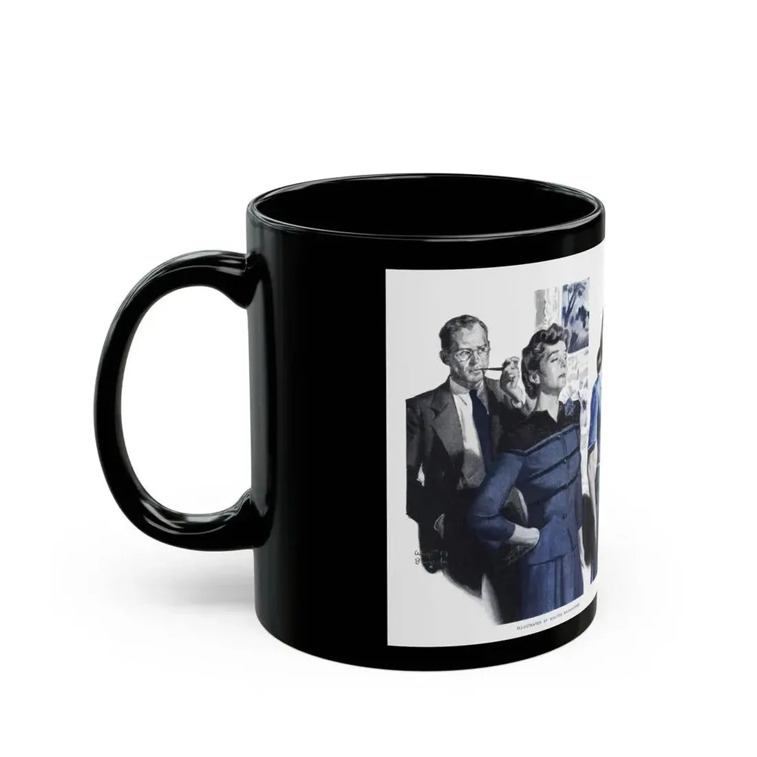 Grandma Isn't Playing (2), Cosmopolitan, October 1943 - Black Coffee Mug - Go Mug Yourself