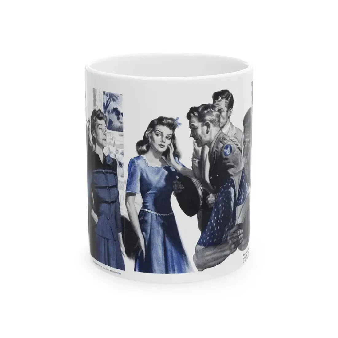 Grandma Isn't Playing (2), Cosmopolitan, October 1943 - White Coffee Mug 11oz - Go Mug Yourself