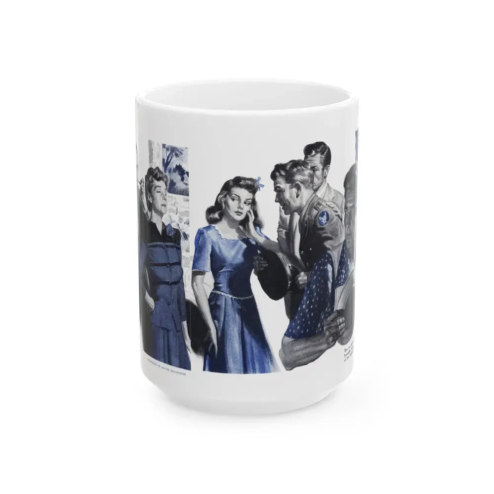 Grandma Isn't Playing (2), Cosmopolitan, October 1943 - White Coffee Mug 15oz - Go Mug Yourself