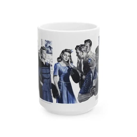 Grandma Isn't Playing (2), Cosmopolitan, October 1943 - White Coffee Mug 15oz - Go Mug Yourself