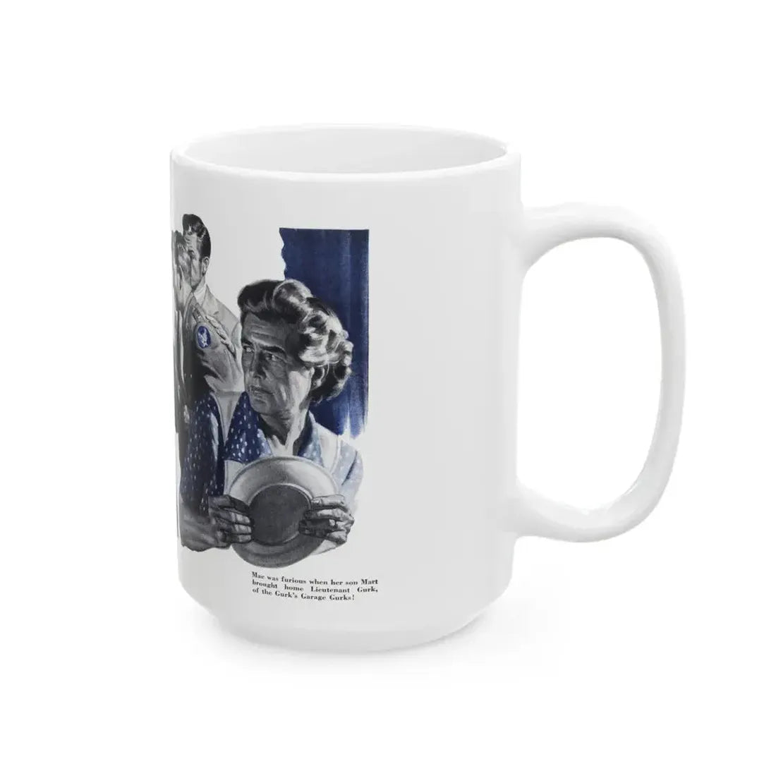 Grandma Isn't Playing (2), Cosmopolitan, October 1943 - White Coffee Mug - Go Mug Yourself