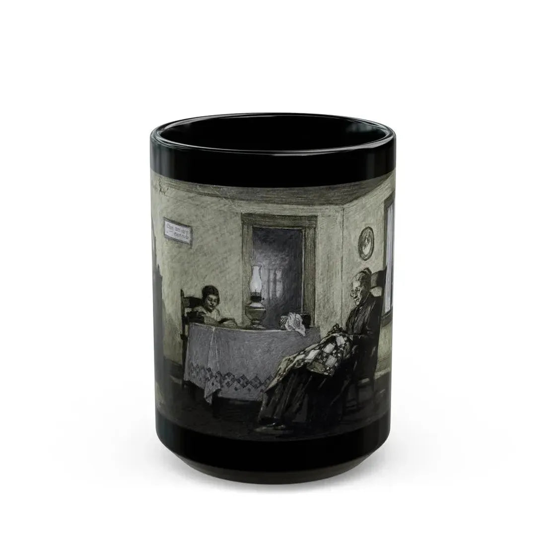 Grandmother's Rug, Redbook magazine, December 1926 - Black Coffee Mug 15oz - Go Mug Yourself