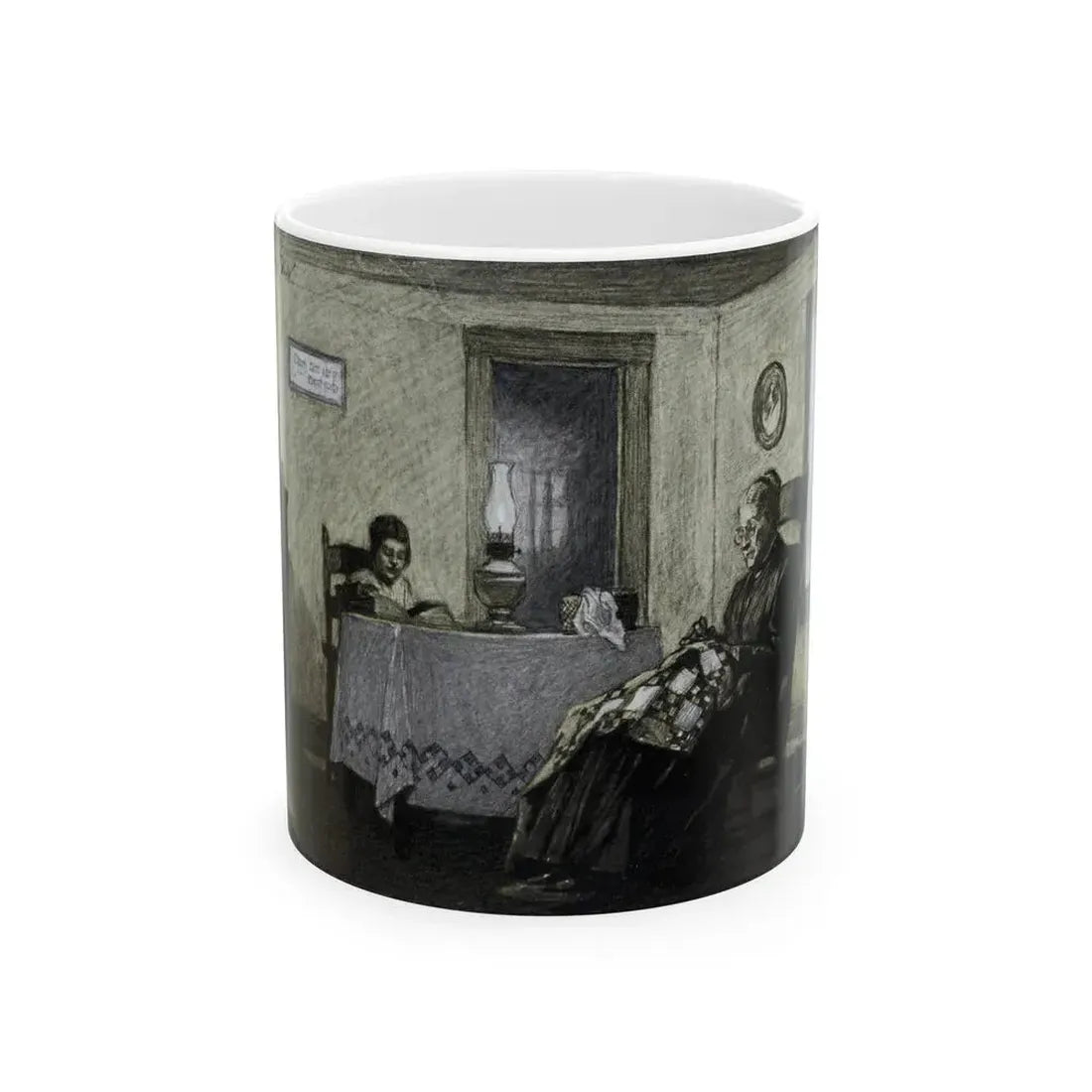 Grandmother's Rug, Redbook magazine, December 1926 - White Coffee Mug 11oz - Go Mug Yourself