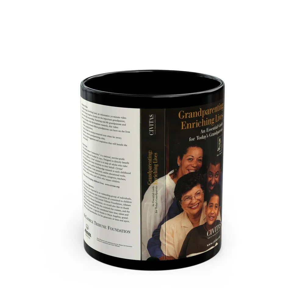 GRANDPARENTING ENRICHING LIVES (VHS COVER) - Black Coffee Mug-11oz-Go Mug Yourself