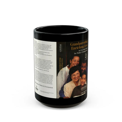 GRANDPARENTING ENRICHING LIVES (VHS COVER) - Black Coffee Mug-15oz-Go Mug Yourself