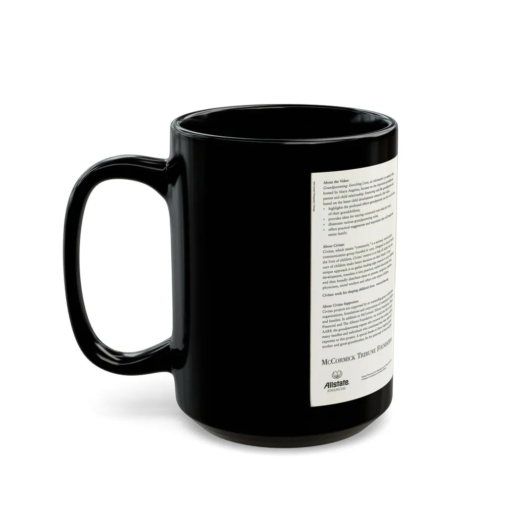 GRANDPARENTING ENRICHING LIVES (VHS COVER) - Black Coffee Mug-Go Mug Yourself