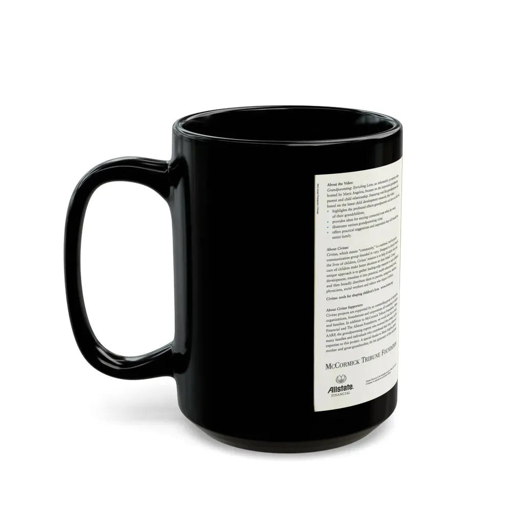 GRANDPARENTING ENRICHING LIVES (VHS COVER) - Black Coffee Mug - Go Mug Yourself