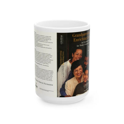 GRANDPARENTING ENRICHING LIVES (VHS COVER) - White Coffee Mug-15oz-Go Mug Yourself