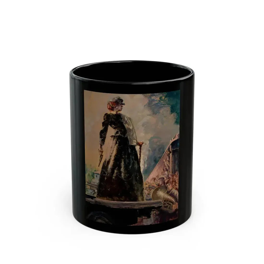 Granny Git Your Gun, Collier's Weekly story illustration, September 11, 1943 - Black Coffee Mug 11oz - Go Mug Yourself