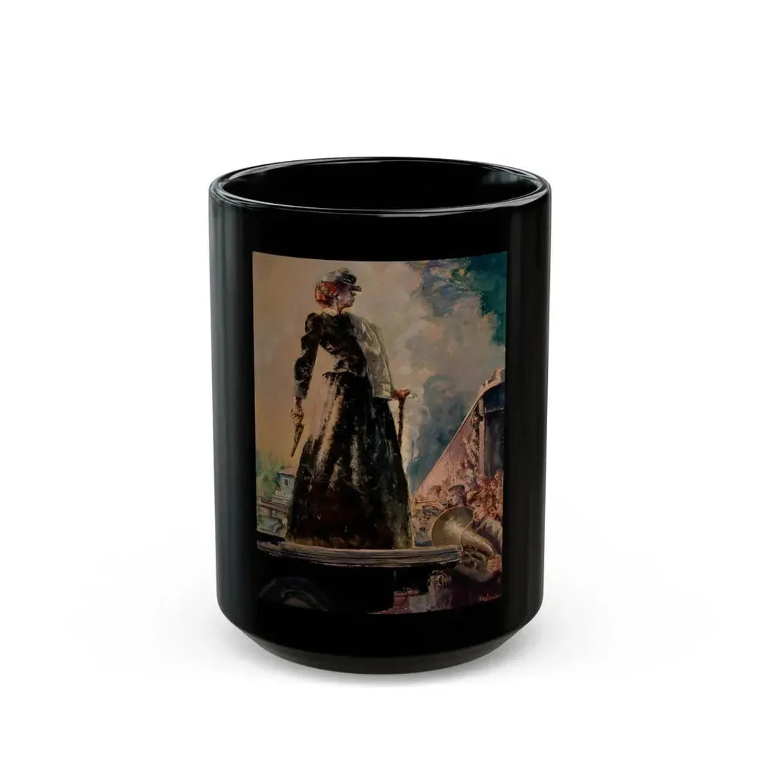 Granny Git Your Gun, Collier's Weekly story illustration, September 11, 1943 - Black Coffee Mug 15oz - Go Mug Yourself