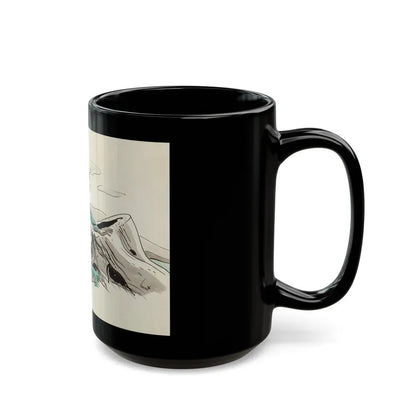 Granny Meets a Crisis, Woman's Home Companion magazine illustration, March 1942 - Black Coffee Mug - Go Mug Yourself