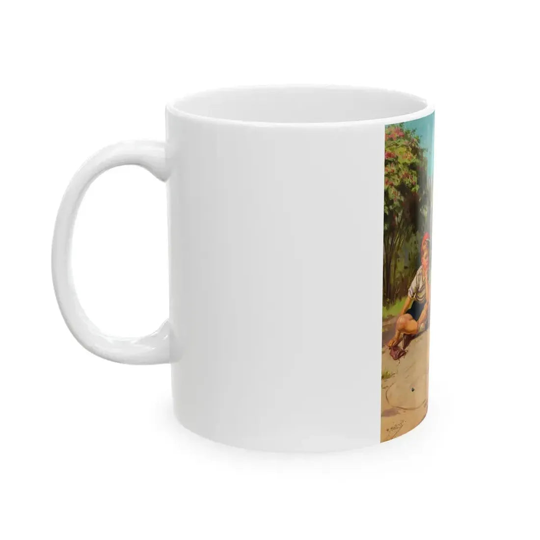 Granny's Playing Marbles - White Coffee Mug - Go Mug Yourself