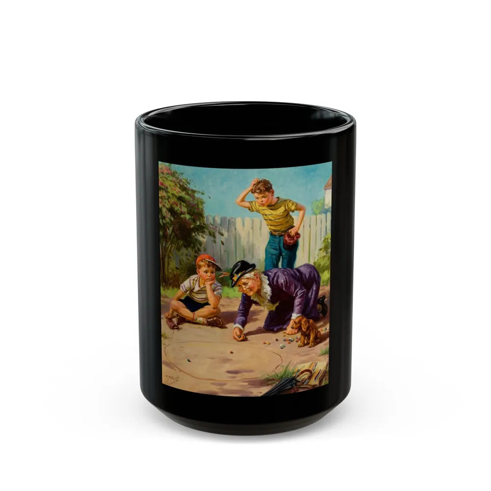 Granny's Playing Marbles - Black Coffee Mug-15oz-Go Mug Yourself