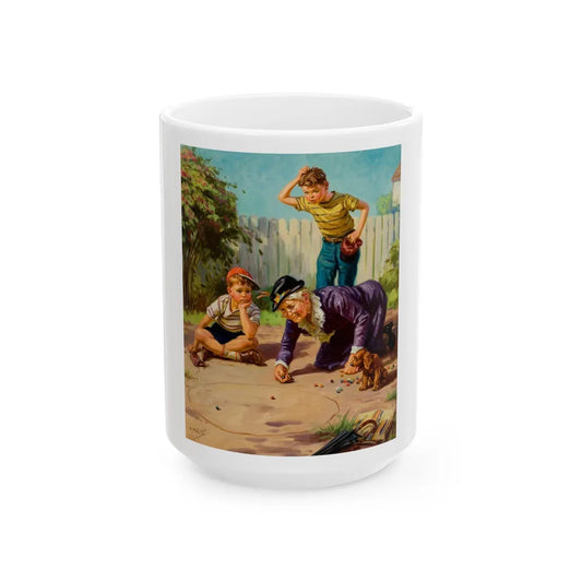 Granny's Playing Marbles - White Coffee Mug-15oz-Go Mug Yourself